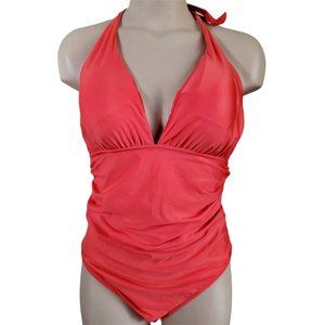 Vix Paula Hermanny 1pc Swimsuit Red Padded Ruched L New $176